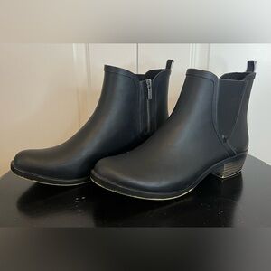 Lucky Brand Matte Black Rain Ankle Boots Booties 11